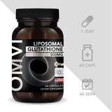 OMVI Formulas, Liposomal Glutathione Capsules, Superior Absorption, Powerful Antioxidant, Liver Detox, Immune Enhancer, Antioxidant Supplement for Energy, Brain, Skin, Liver Health (500mg, 60Capsules)