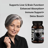 OMVI Formulas, Liposomal Glutathione Capsules, Superior Absorption, Powerful Antioxidant, Liver Detox, Immune Enhancer, Antioxidant Supplement for Energy, Brain, Skin, Liver Health (500mg, 60Capsules)