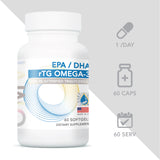 Omvi Formulas, EPA DHA rTG Omega 3 1000mg Omega-3 - High-Potency Omega-3 Fish Oil Supplement with EPA & DHA - Promotes Brain & Heart Health - Non-GMO - 60 Servings