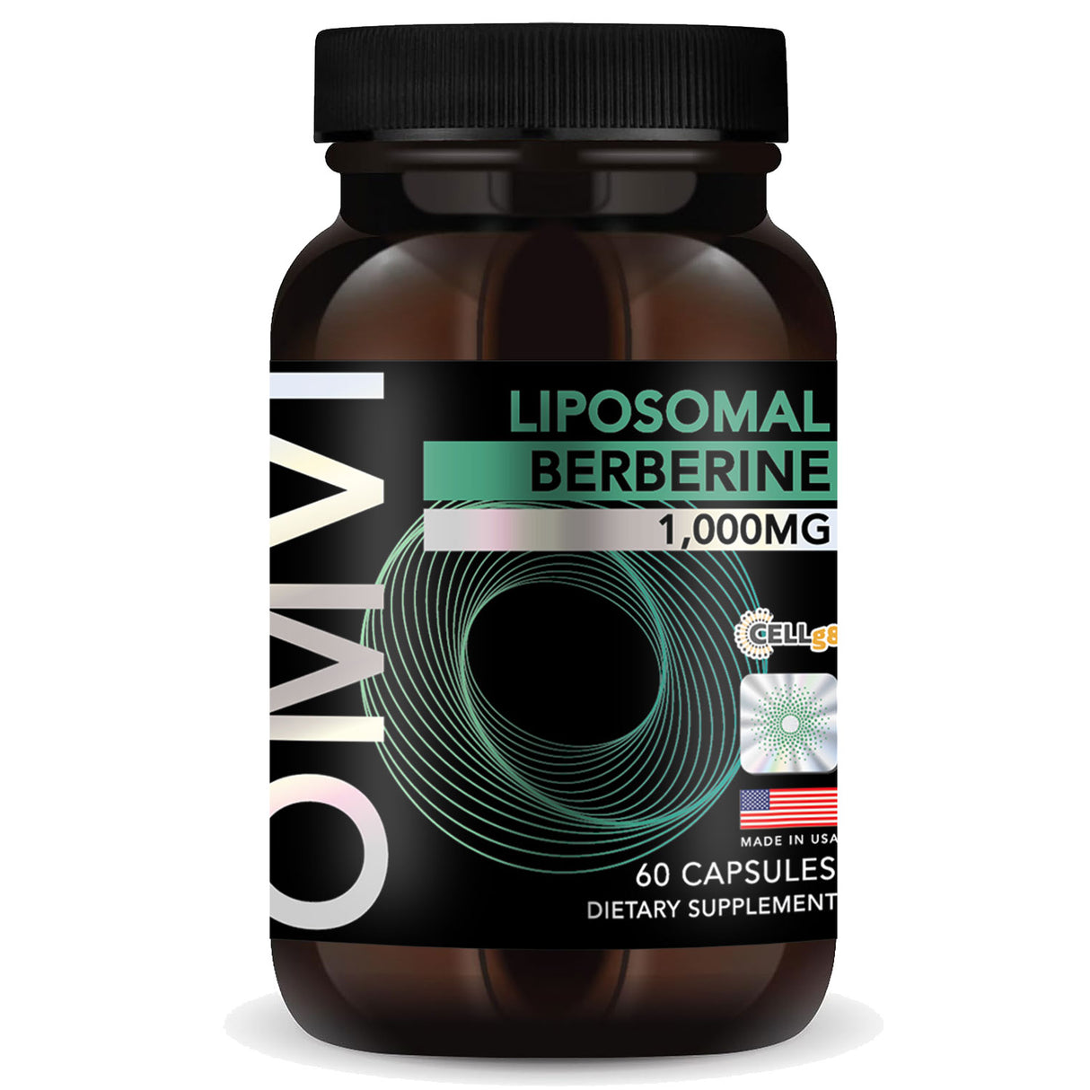 Omvi Formulas Liposomal Berberin 1000 mg  Maximized Absorption, Trusted Quality, and AMPK Activation for Cardiovascular Health in Men and Women – Sugar-Free, Non-GMO. Optimize Well-being with 60 Capsules